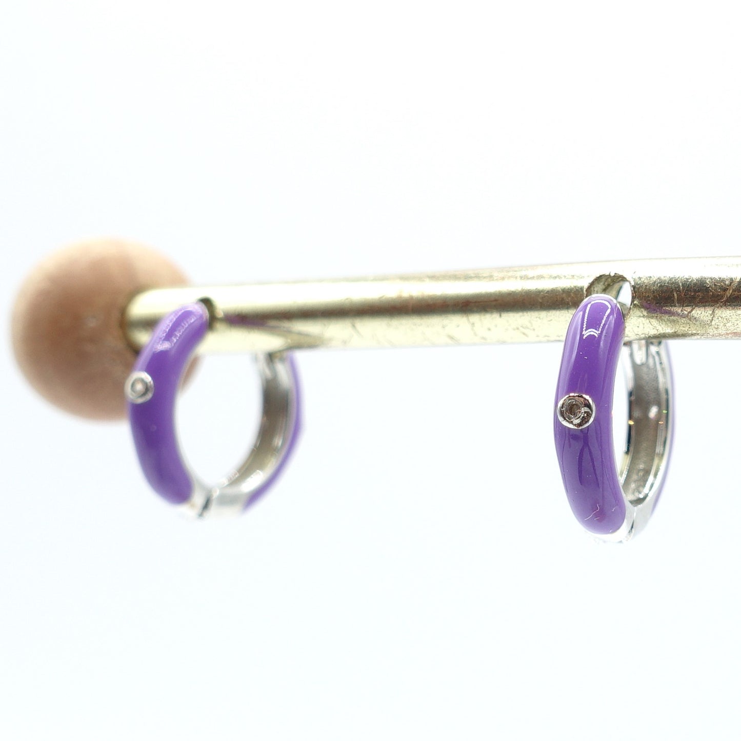 Layla~ 925 STERLING SILVER zircon Hoops earrings