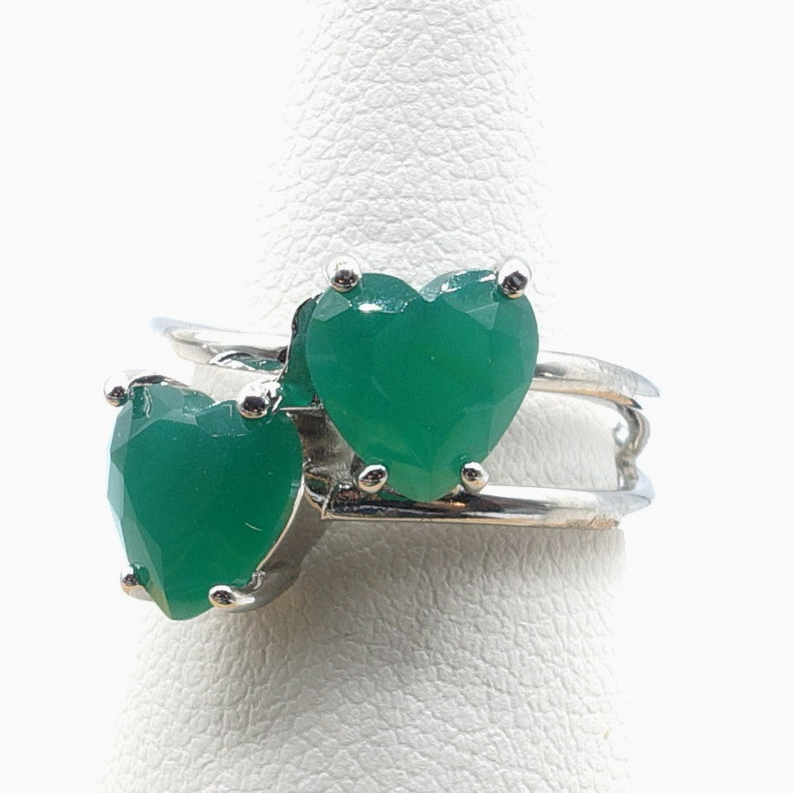 Camille ~ ANELLO cuore doppio contrariè in cubic zirconia