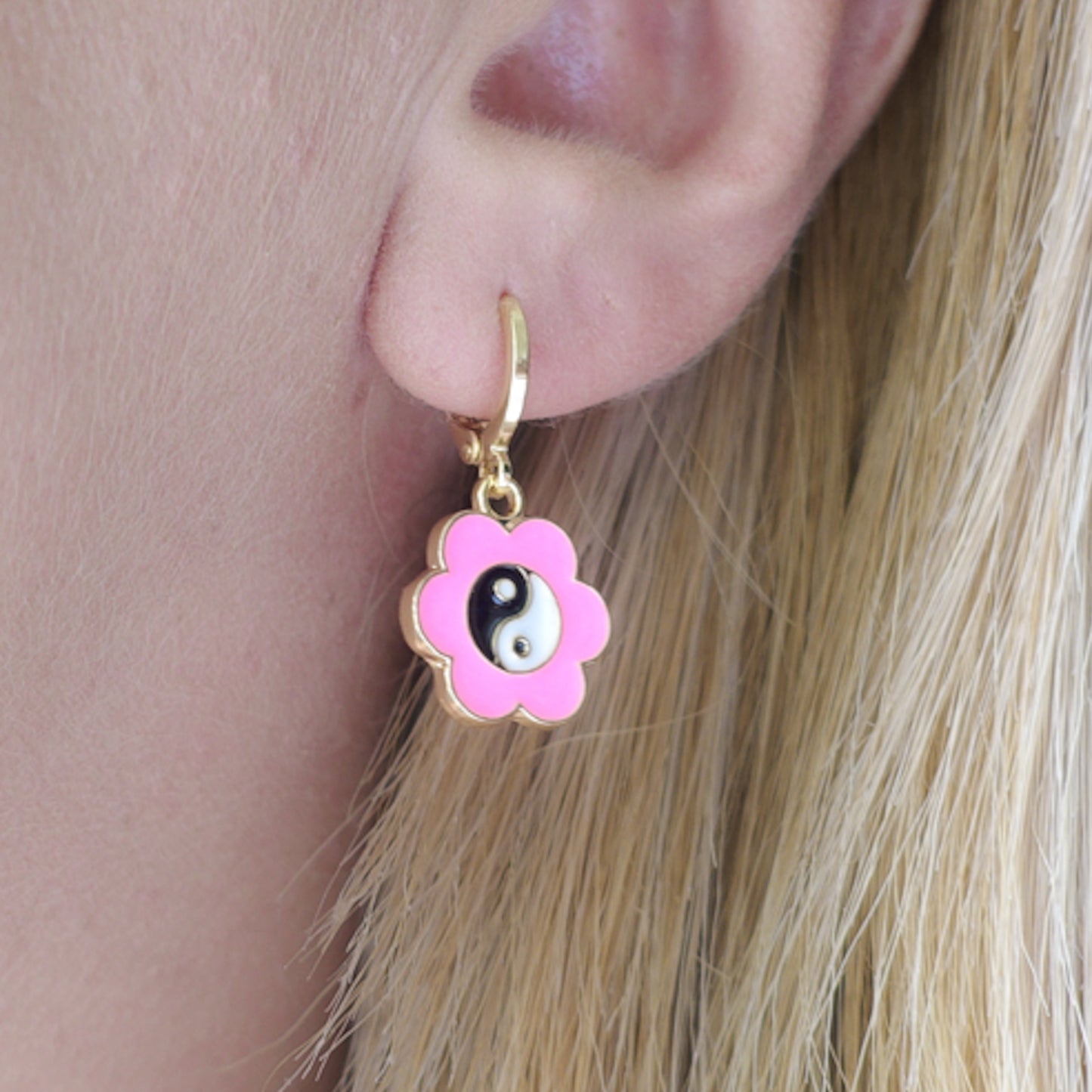 YUE ~ Yin yang gold plated earrings