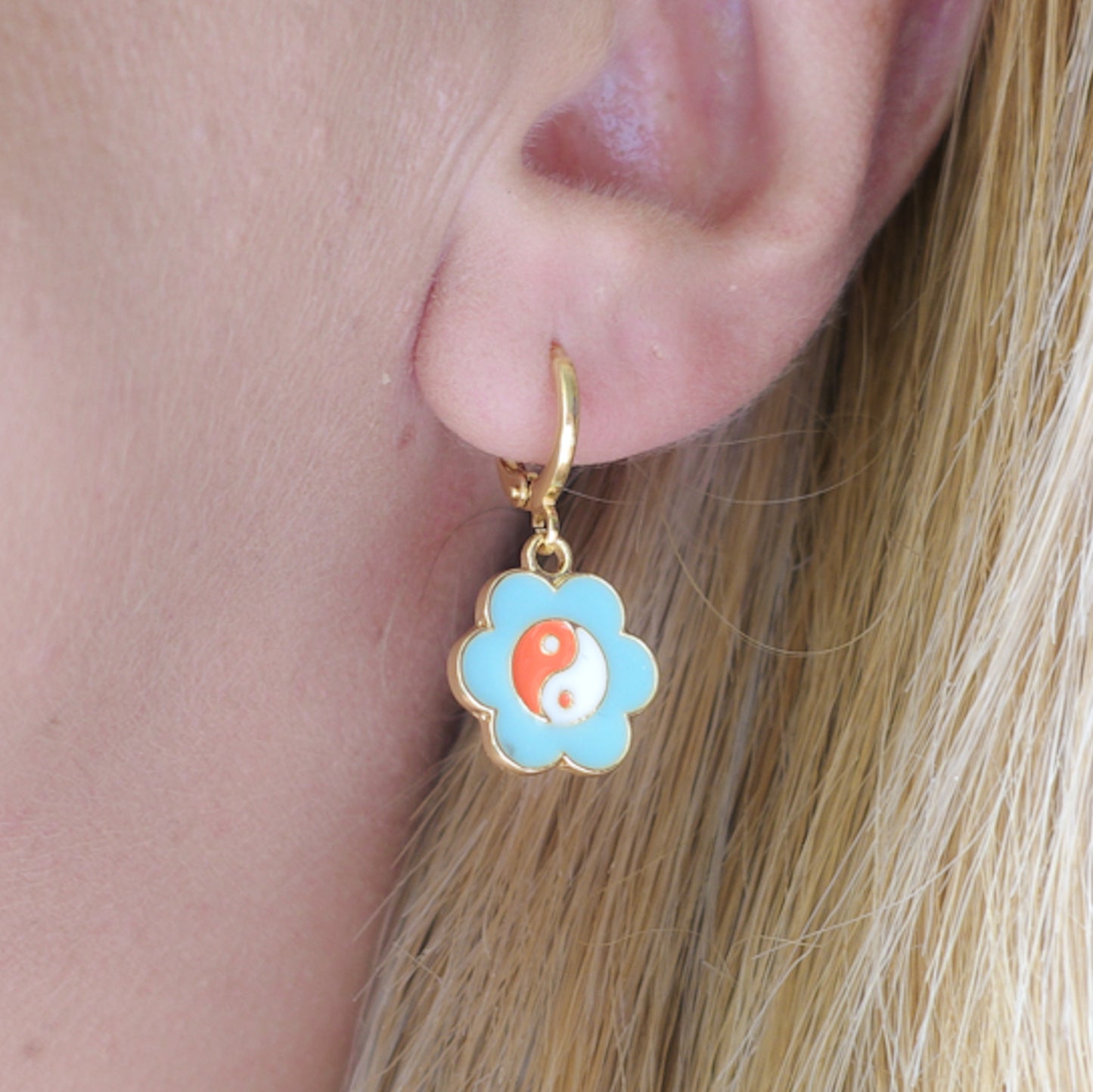 YUE ~ Yin yang gold plated earrings
