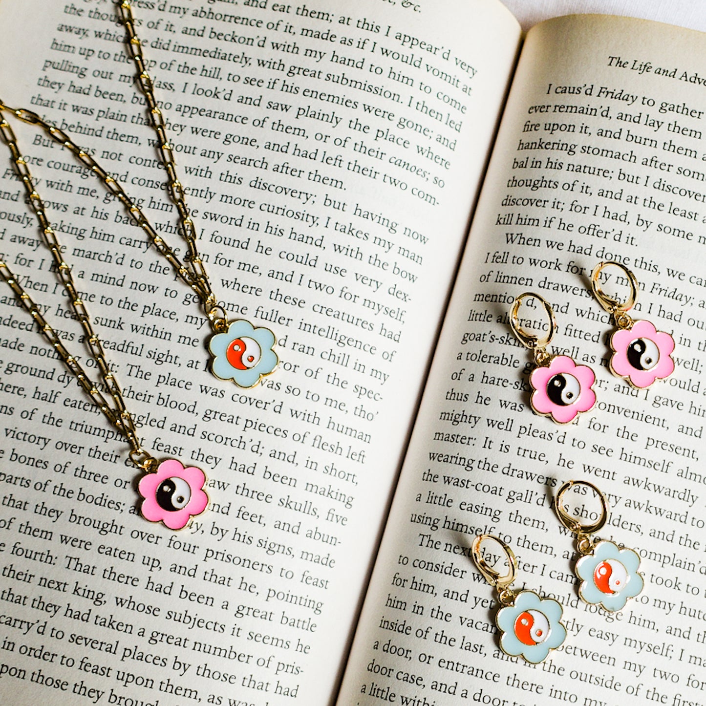 YUE ~ Yin yang gold plated earrings
