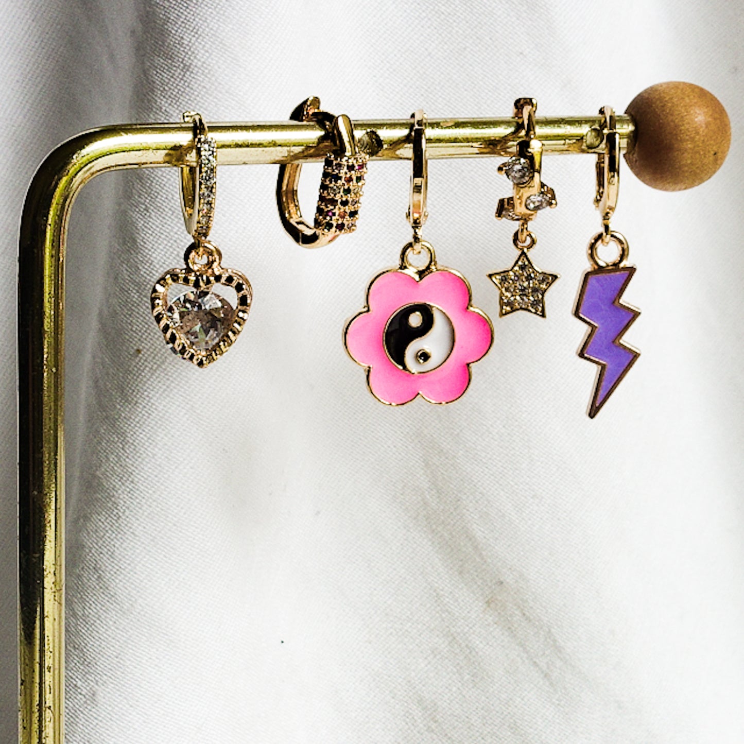 YUE ~ Yin yang gold plated earrings