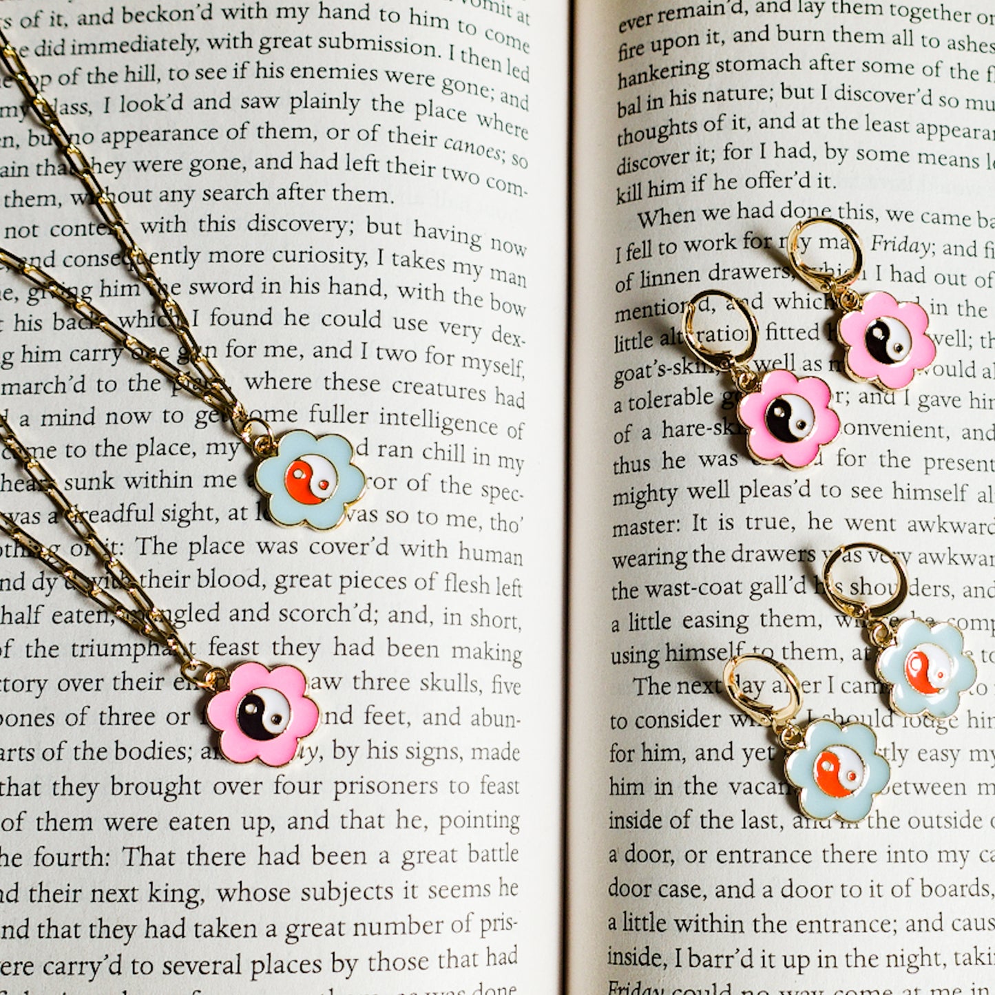 YUE ~ Yin yang gold plated earrings
