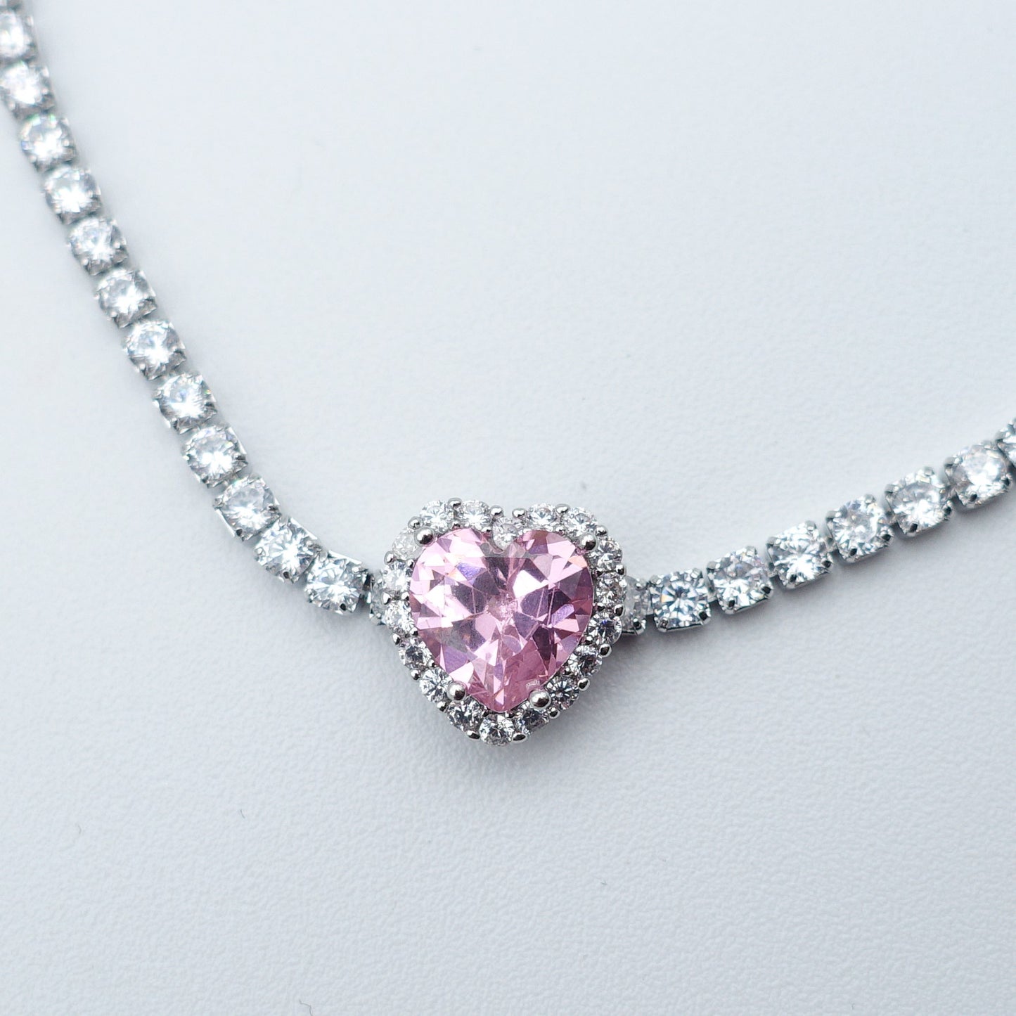DIANA -"THE PINK SET" - Set choker + orecchini in cubic zirconia rosa