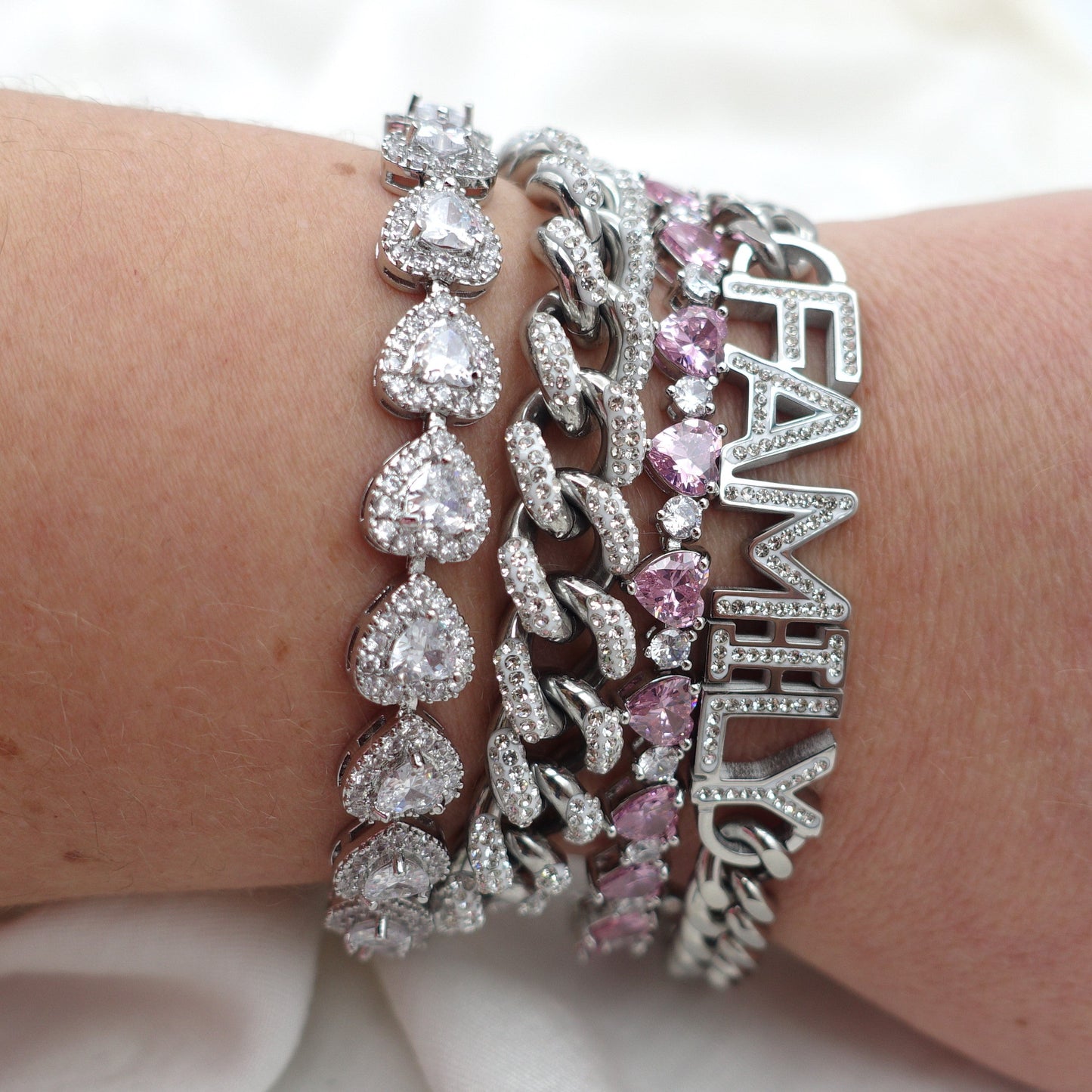 Madison ~ STAINLESS STEEL cuban chain+ zirconia bracelet