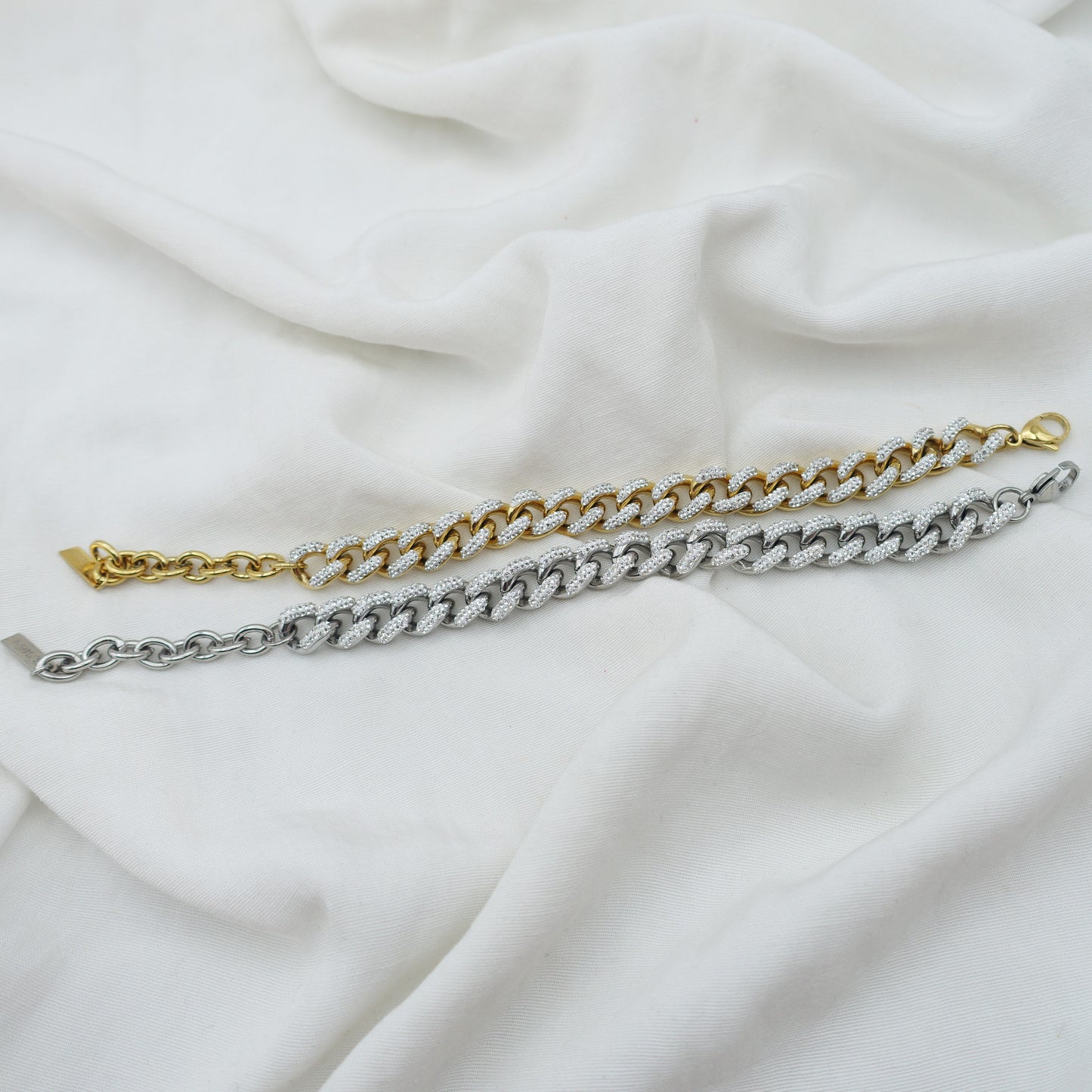 Madison ~ STAINLESS STEEL cuban chain+ zirconia bracelet