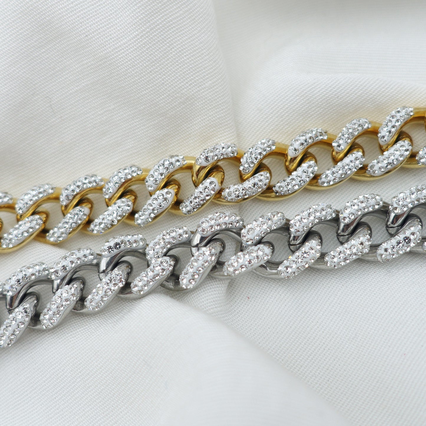 Madison ~ STAINLESS STEEL cuban chain+ zirconia bracelet