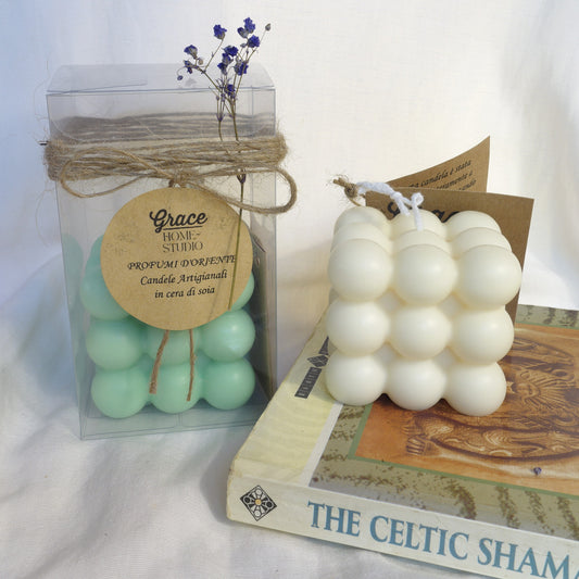 Andromeda ~ bubbles cube candle