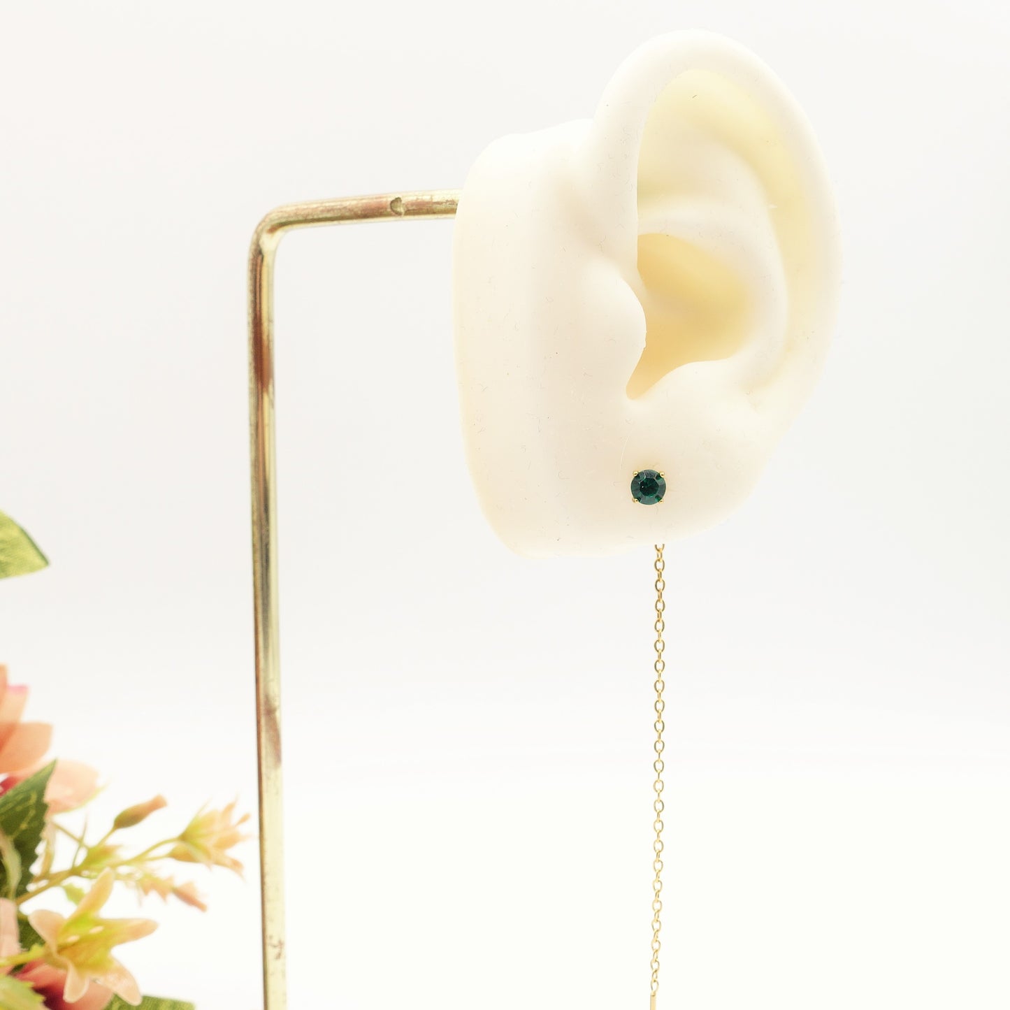 SHINY RAINBOW- Acciaio inossidabile ~ PAIO Orecchini filo pendenti con cubic zirconia
