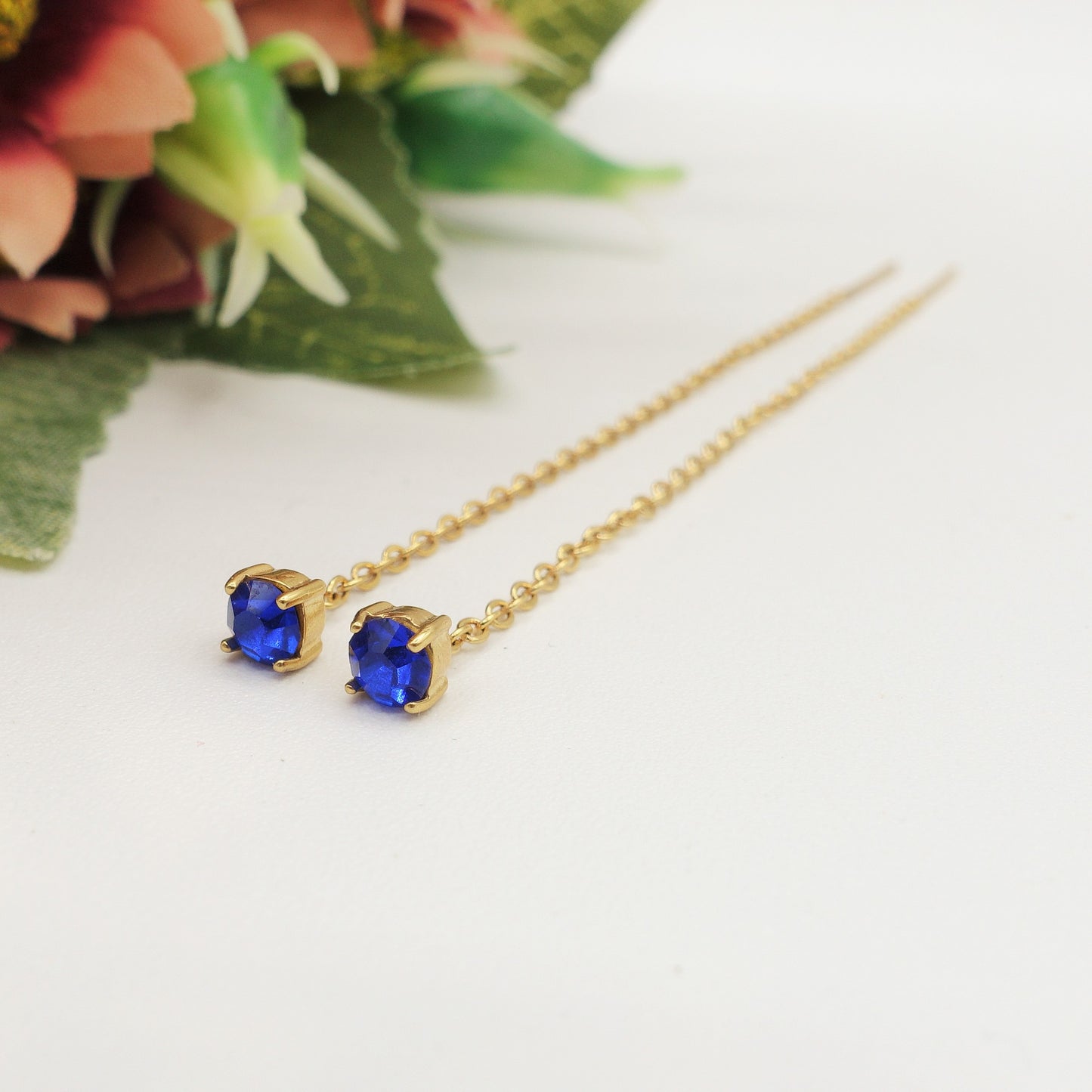 SHINY RAINBOW- Acciaio inossidabile ~ PAIO Orecchini filo pendenti con cubic zirconia