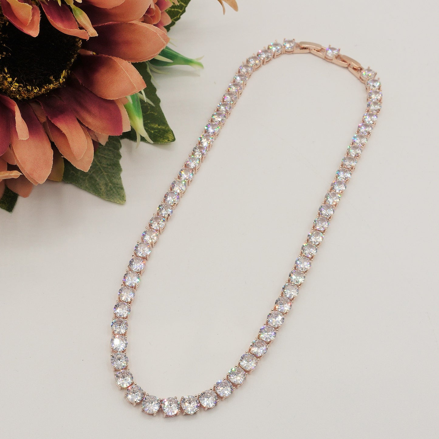 MELANIE LUXE - Collier Tennis - Collana con Cubic Zirconia rotondi