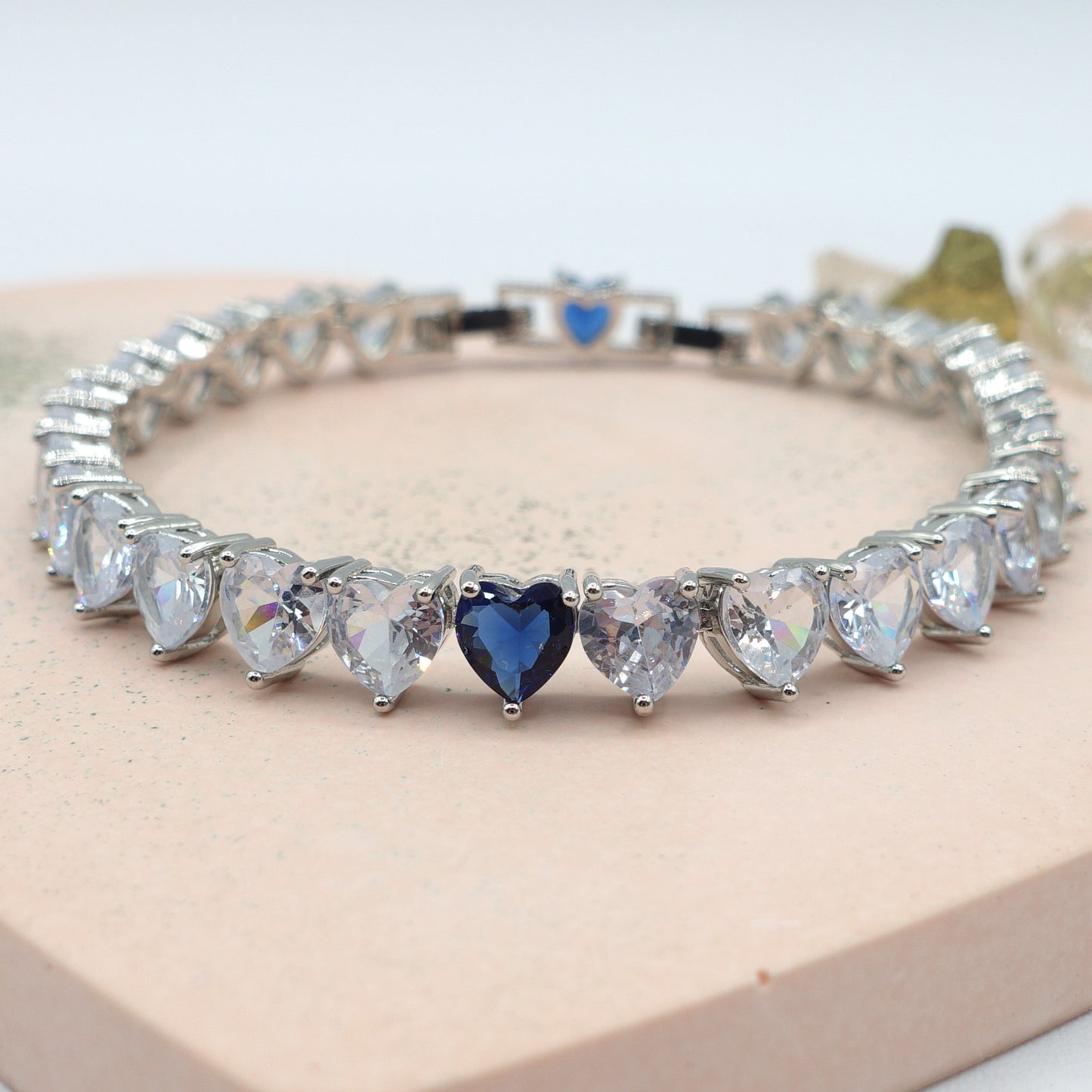 CHERIE - bracciale tennis con cubic zirconia a forma di cuore