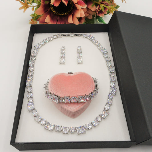 CHARIS CRYSTAL SET 3PZ - collana bracciale e orecchini in cubic zirconia