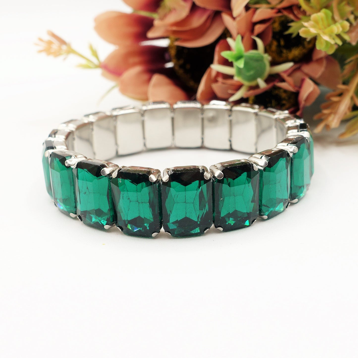 MARGOT ACCIAIO INOSSIDABILE -Bracciale Elasticizzato con pietre sfaccettate