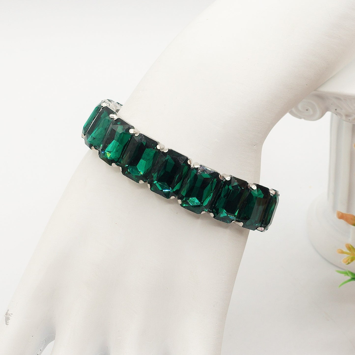 MARGOT ACCIAIO INOSSIDABILE -Bracciale Elasticizzato con pietre sfaccettate