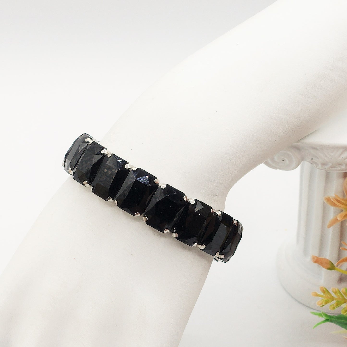 MARGOT ACCIAIO INOSSIDABILE -Bracciale Elasticizzato con pietre sfaccettate