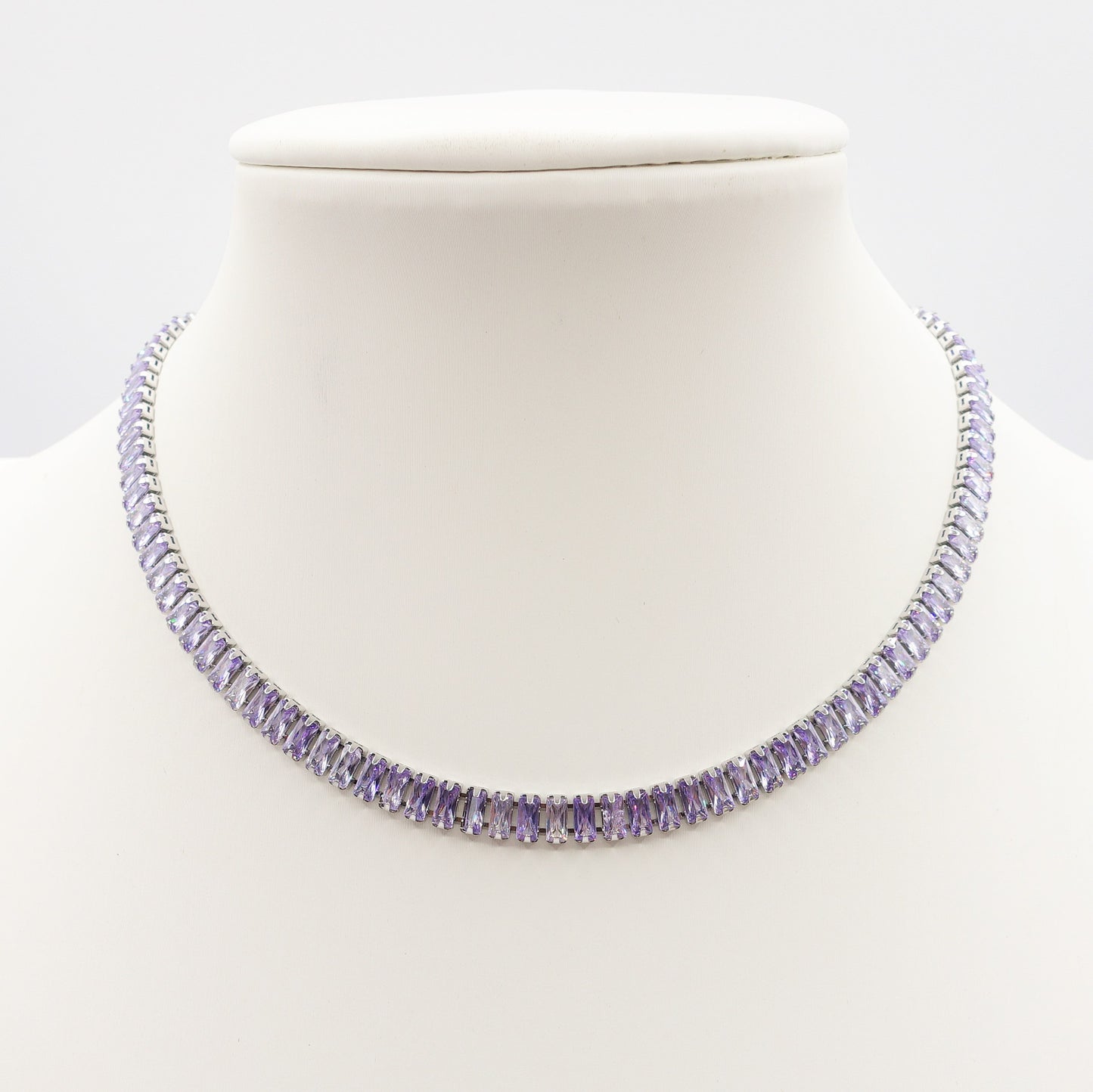 JULIANNE lilac set - ACCIAIO INOSSIDABILE- set choker e bracciale tennis in cubic zirconia