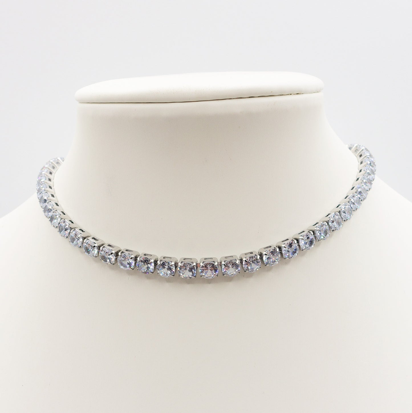 MELANIE set - ACCIAIO INOSSIDABILE- set choker e bracciale tennis in cubic zirconia 5mm