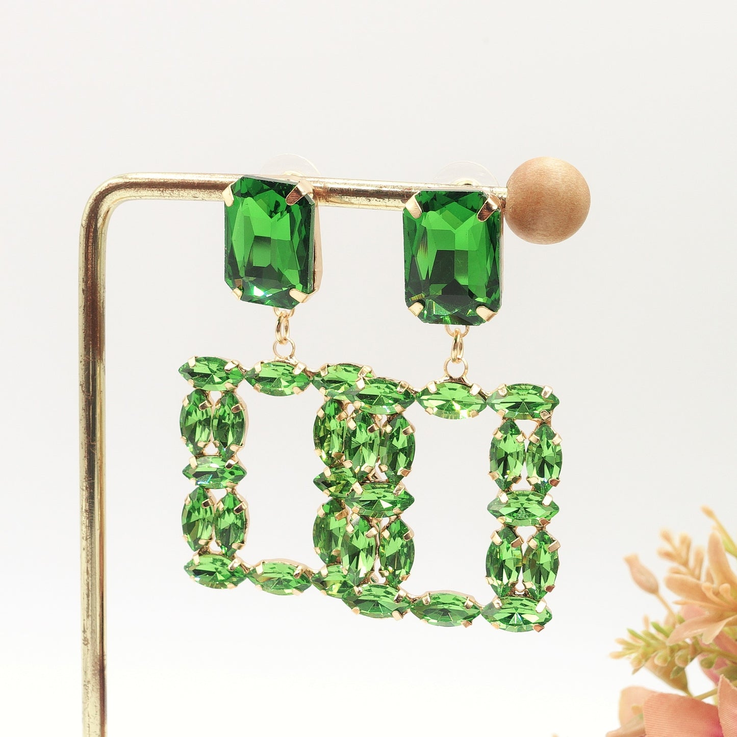 SANDY SQUARE - Orecchini pendenti con pietre sfaccettate