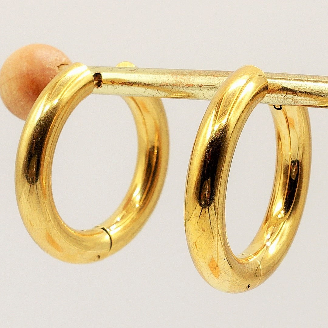 Asia ~ Orecchini a cerchio in acciaio inossidabile- 5 misure - oro e argento