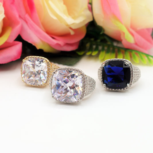 DIVINA - Cocktail ring regolabile con cubic zirconia