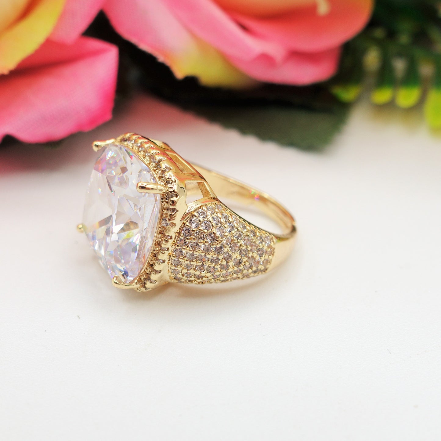 DIVINA - Cocktail ring regolabile con cubic zirconia