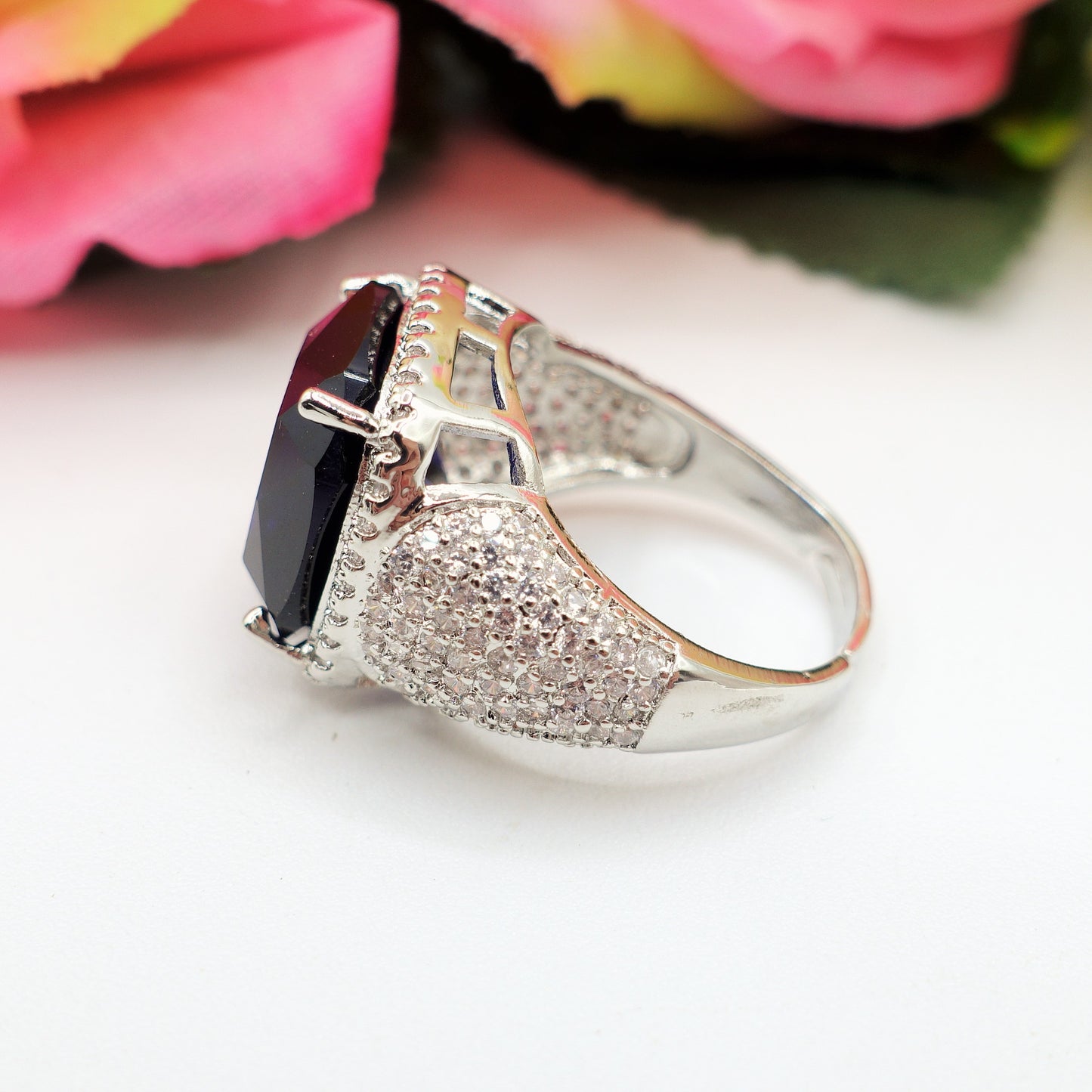 DIVINA - Cocktail ring regolabile con cubic zirconia