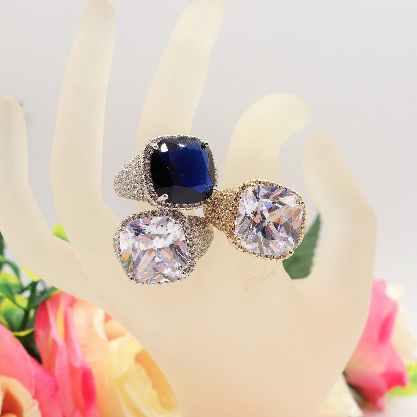 DIVINA - Cocktail ring regolabile con cubic zirconia