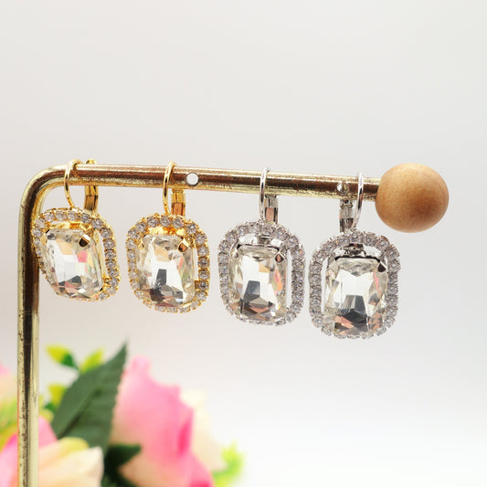 DAWN ~ Orecchini a monachella con maxi pietra Cubic Zirconia