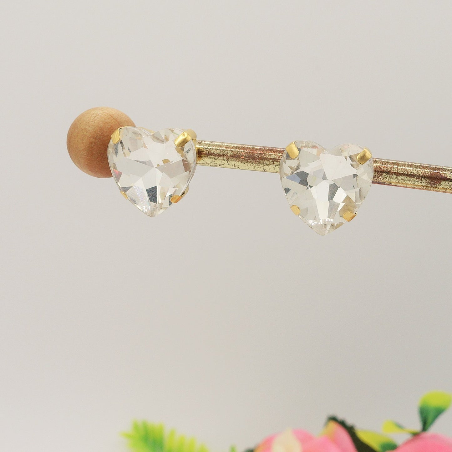 LUCE HEARTS Studs - Orecchini ACCIAIO INOSSIDABILE con pietre sfaccettate