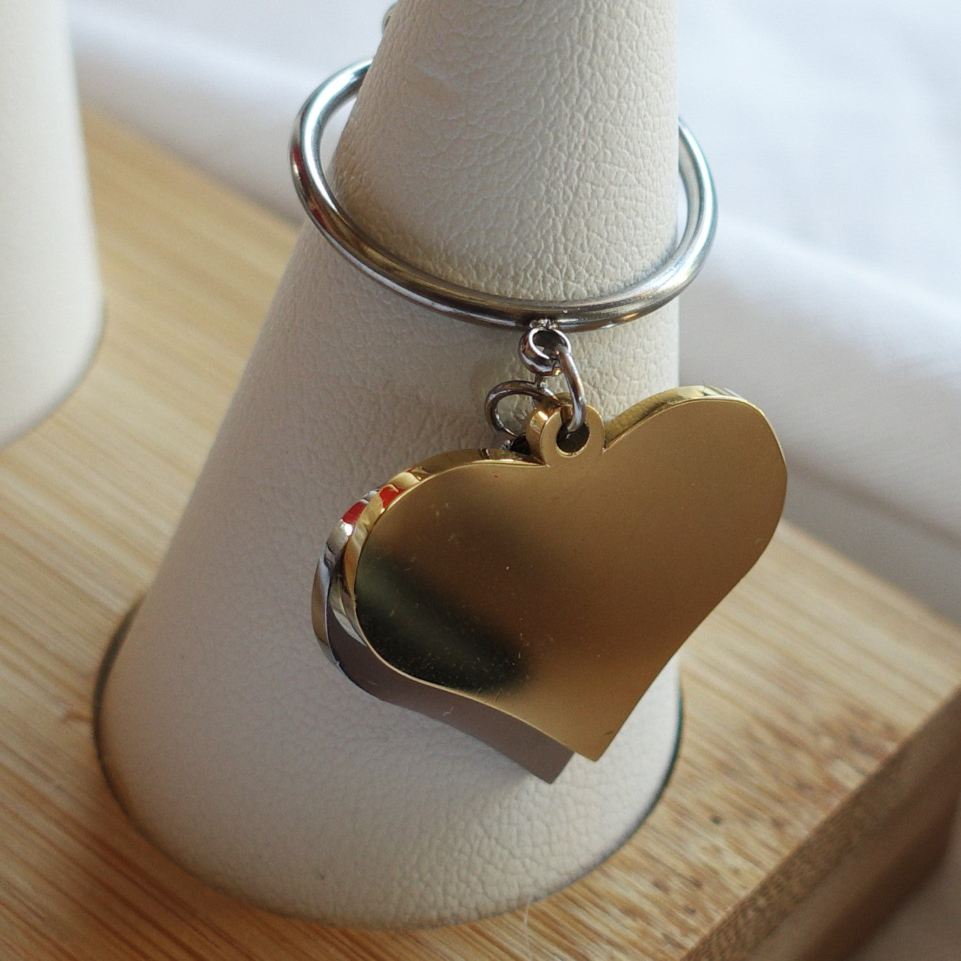 Anello big heart - pendenti a cuore Anello regolabile in Acciaio inossidabile