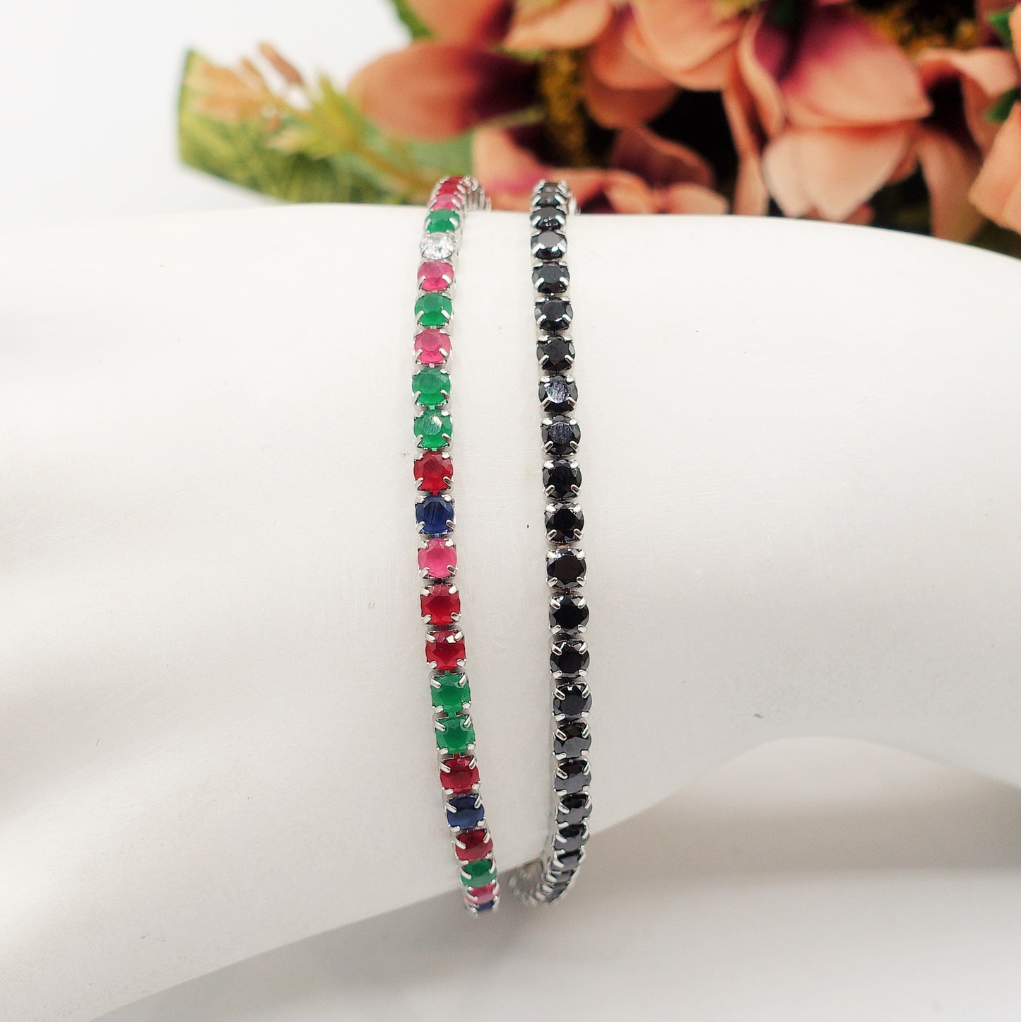 ALICIA ~ Bracciale tennis in ACCIAIO INOSSIDABILE con Cubic Zirconia