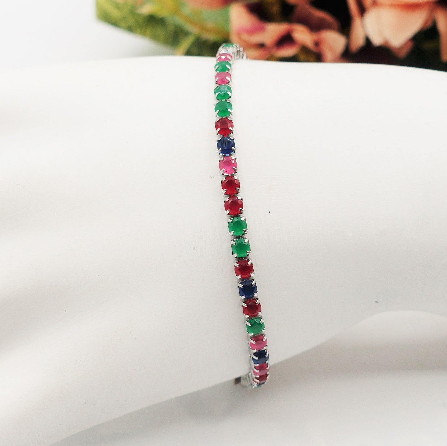 ALICIA ~ Bracciale tennis in ACCIAIO INOSSIDABILE con Cubic Zirconia