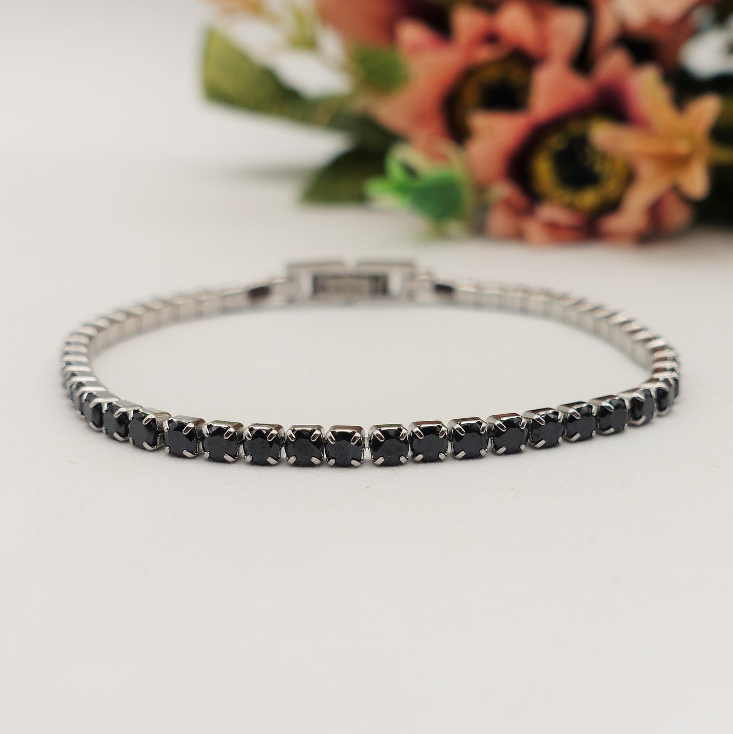 ALICIA ~ Bracciale tennis in ACCIAIO INOSSIDABILE con Cubic Zirconia