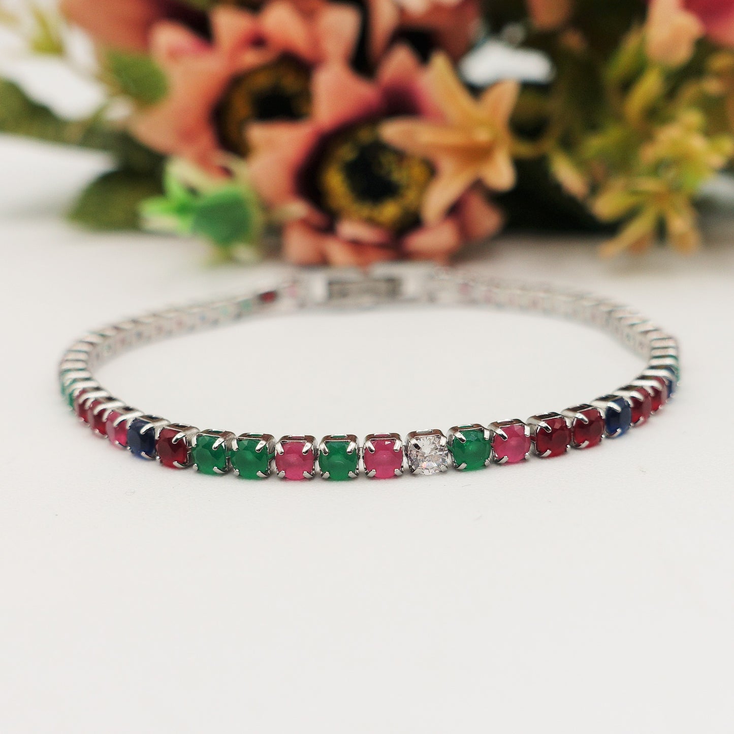 ALICIA ~ Bracciale tennis in ACCIAIO INOSSIDABILE con Cubic Zirconia