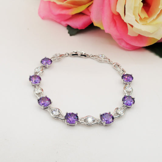 PRIMROSE - bracciale tennis bicolor con cubic zirconia taglio diamante