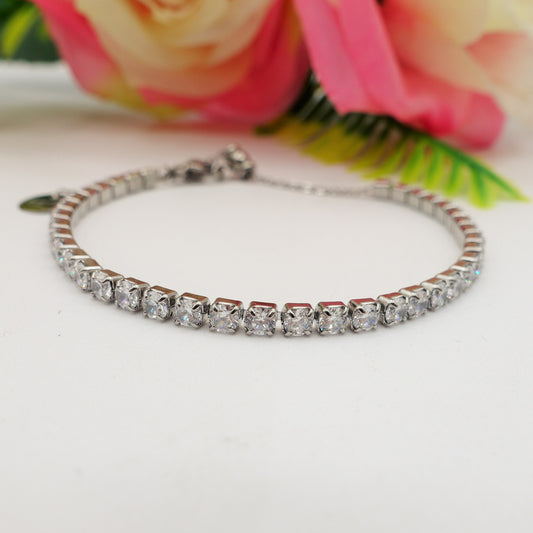 VEGAS ~ Bracciale tennis ACCIAIO INOSSIDABILE regolabile