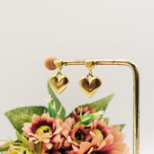 JULIE - orecchini ACCIAIO INOSSIDABILE - Orecchini pendenti cuore bombè