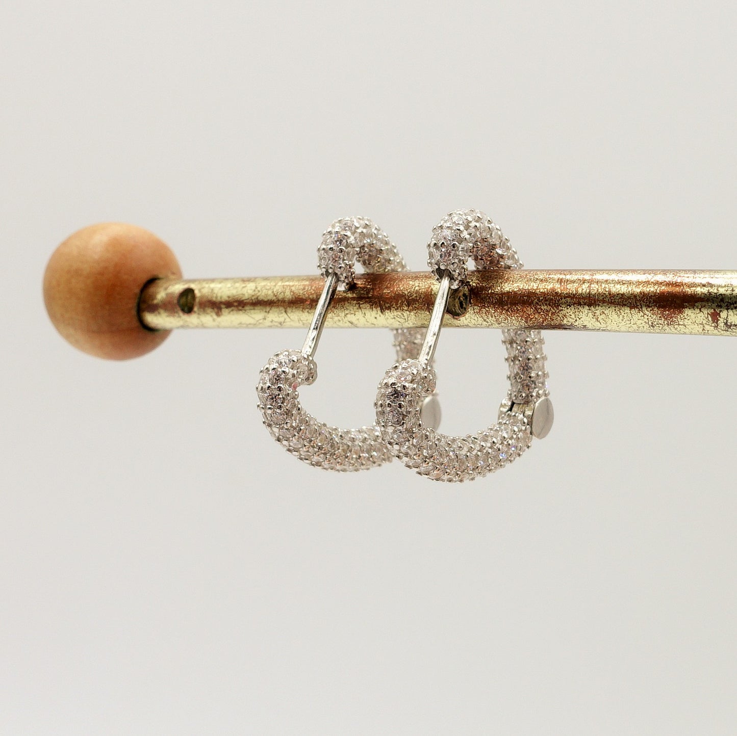 SERENITY HEART ~ paio Orecchini ARGENTO 925 cerchio a cuore con cubic zirconia