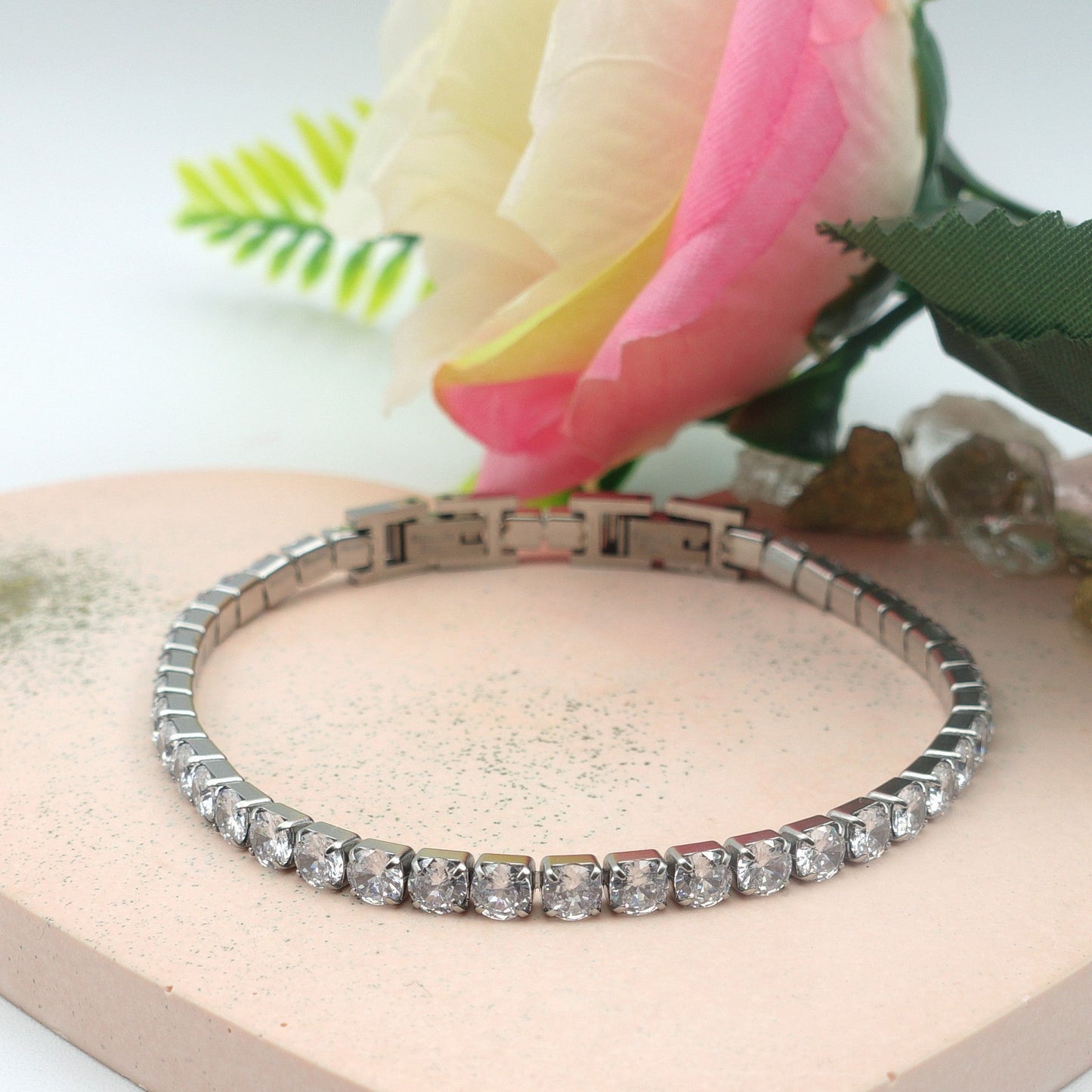 Melanie ~Bracciale tennis in Cubic Zirconia -ACCIAIO INOSSIDABILE