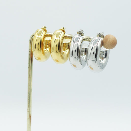 OLIVIA - ACCIAIO INOSSIDABILE - orecchini chunky a cerchio