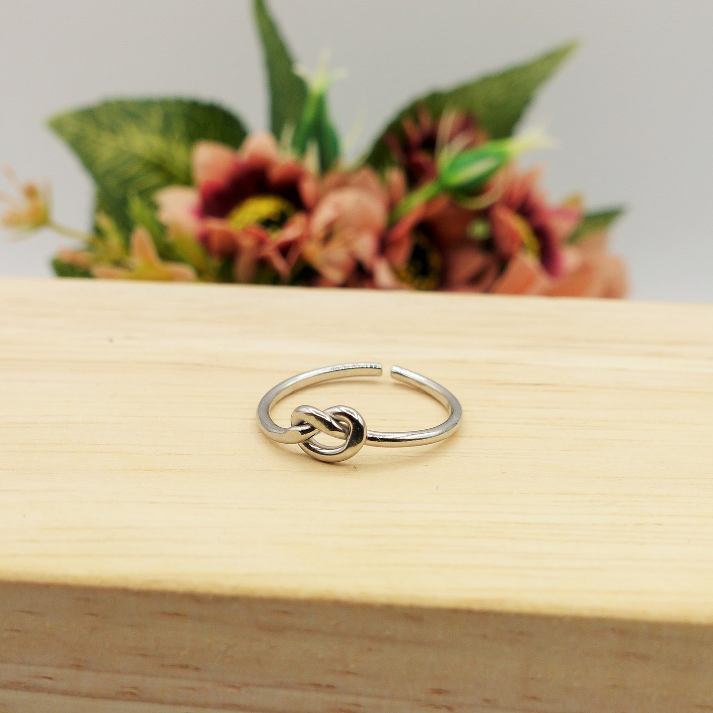 ALBA ~ Anello knot regolabile in ACCIAIO INOSSIDABILE ~ nodo