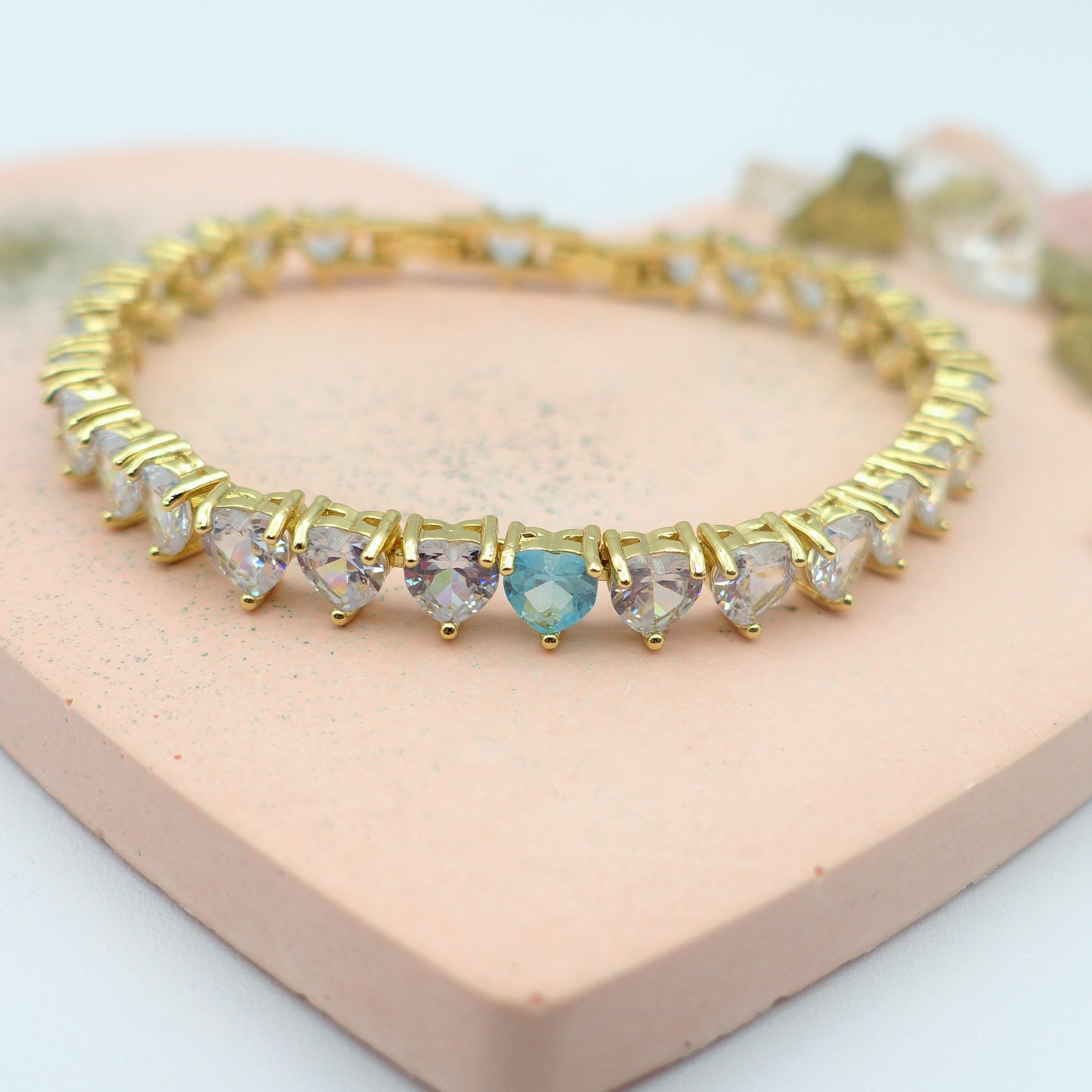CHERIE - bracciale tennis con cubic zirconia a forma di cuore