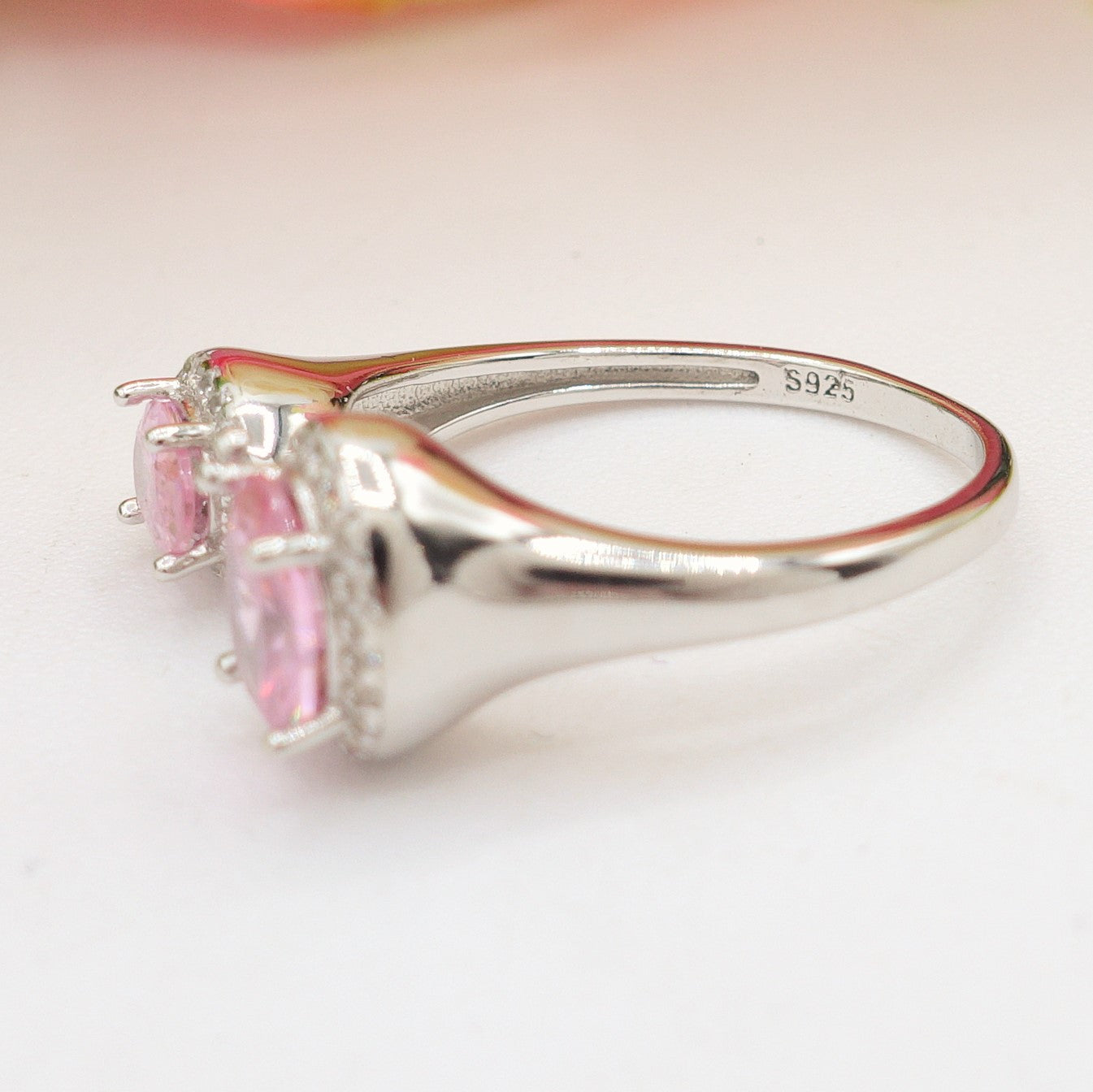 CLARISSA ~ ANELLO in ARGENTO 925 cubic zirconia a goccia regolabile