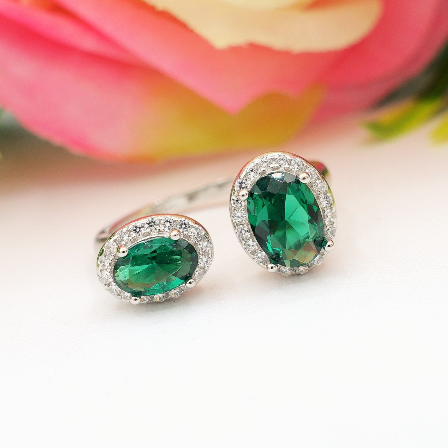 CLARISSA ~ ANELLO in ARGENTO 925 cubic zirconia a goccia regolabile