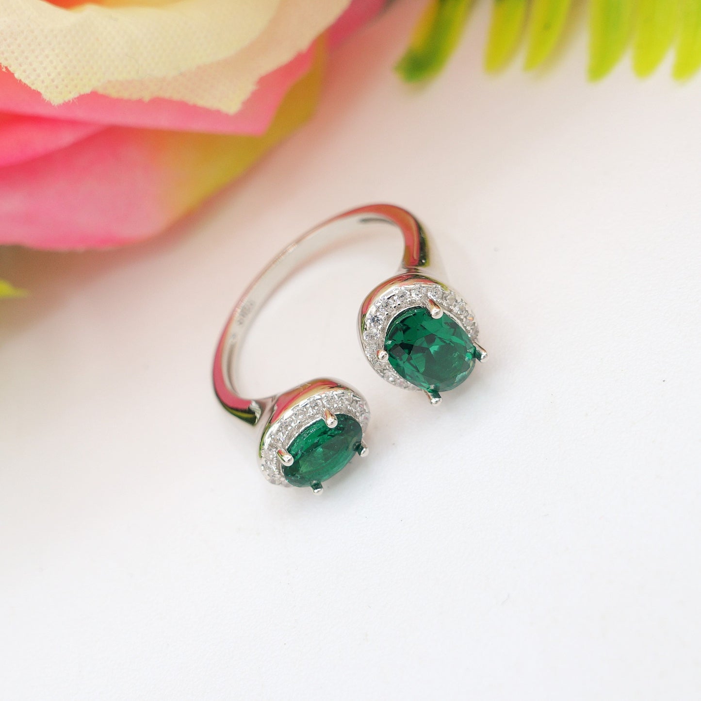 CLARISSA ~ ANELLO in ARGENTO 925 cubic zirconia a goccia regolabile