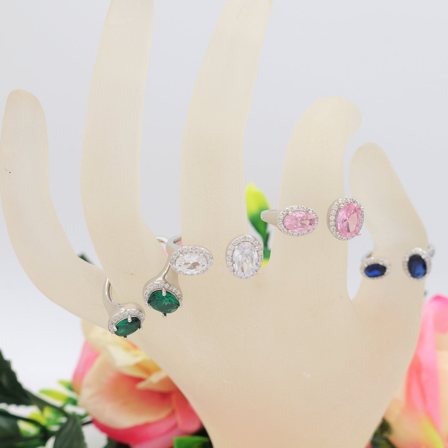 CLARISSA ~ ANELLO in ARGENTO 925 cubic zirconia a goccia regolabile