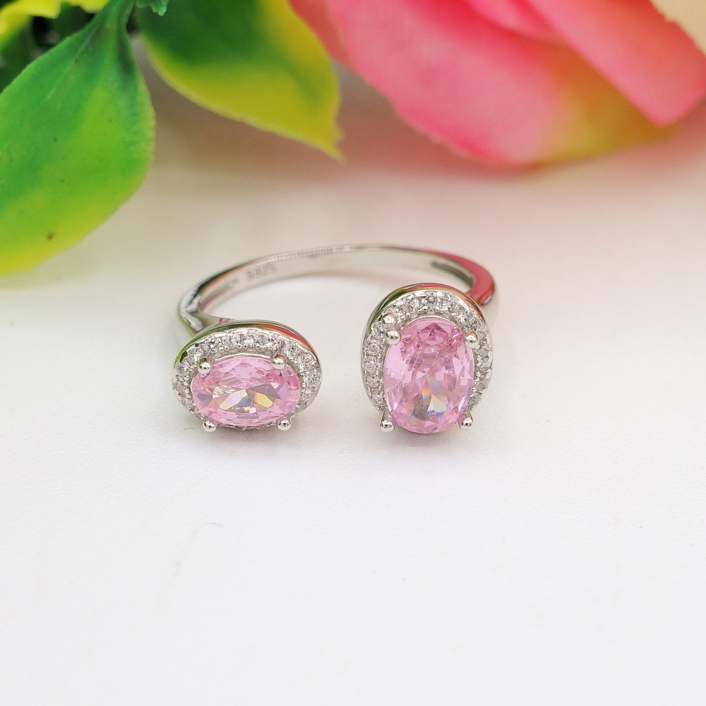 CLARISSA ~ ANELLO in ARGENTO 925 cubic zirconia a goccia regolabile