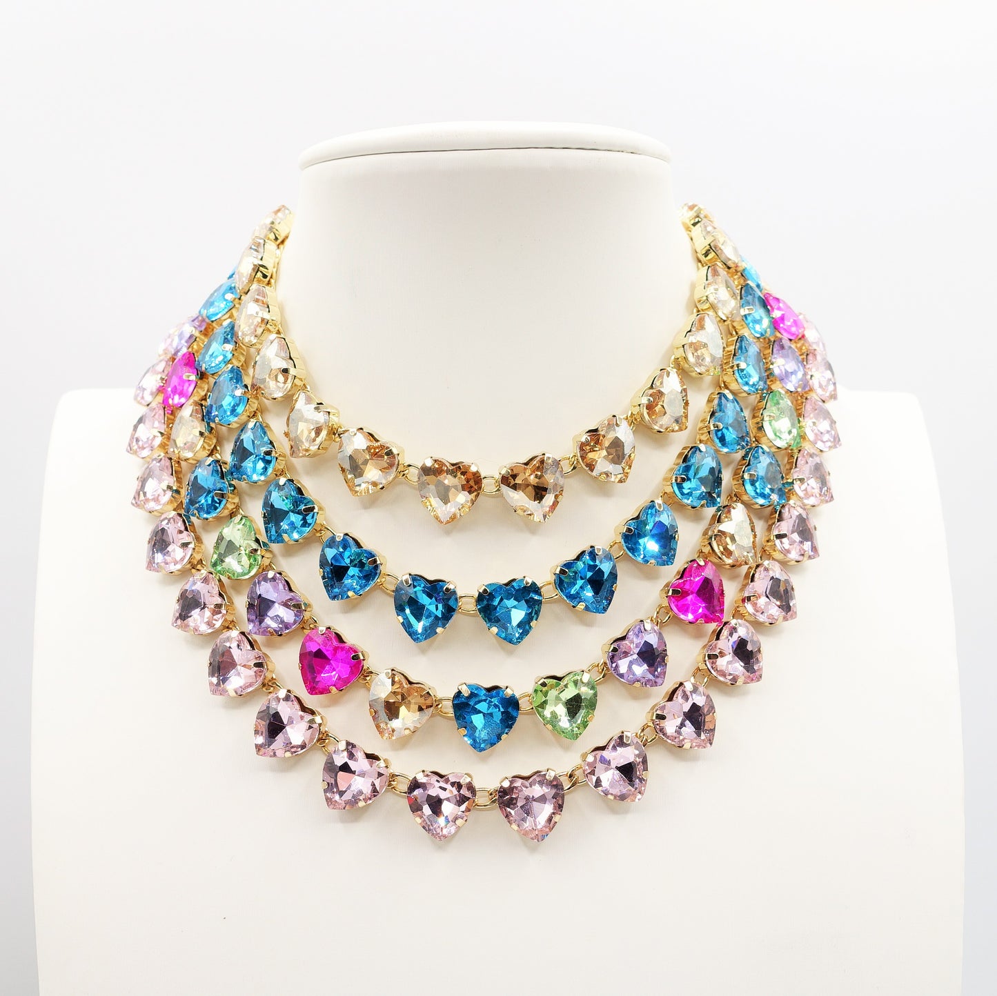 LUCE HEARTS - collier con pietre A CUORE sfaccettate