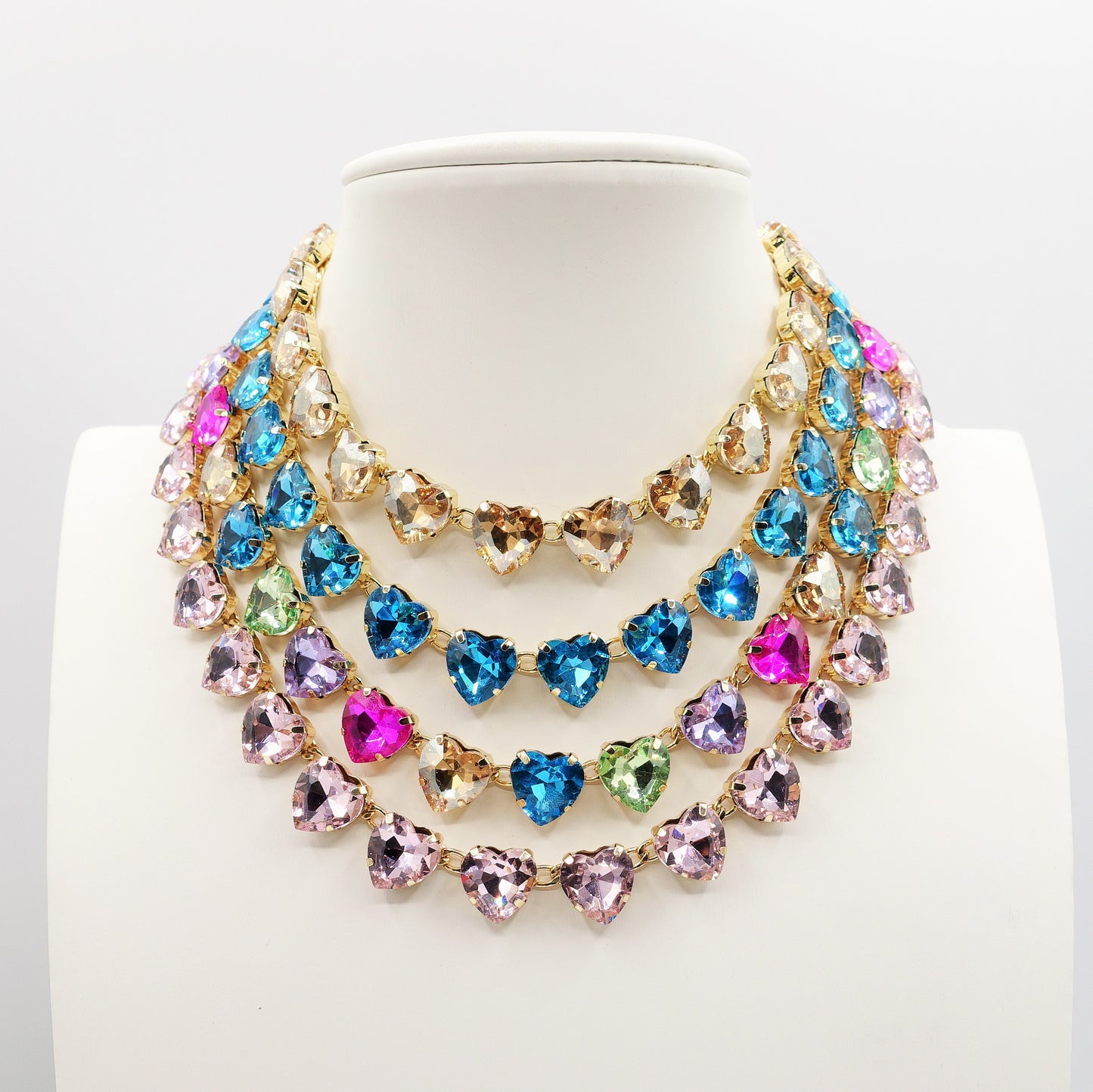 LUCE HEARTS - collier con pietre A CUORE sfaccettate